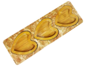 PETISQUEIRA BAMBU 32X12CM 3-CORACAO