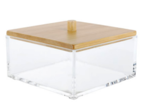 ORGANIZADOR ACRILICO 09X9,5CM TAMPA-BAMBU