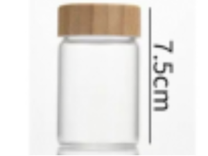 POTE VIDRO 90ML TAMPA-BAMBU REDONDO