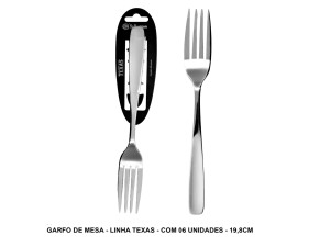 KIT 06 GARFOS MESA TEXAS 19,8CM