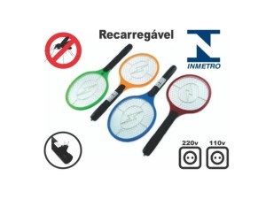 RAQUETE MATA MOSCA BIVOLT RECARREGAVEL