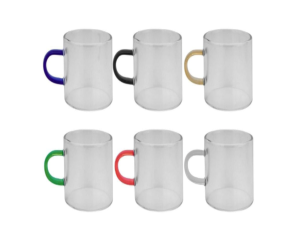 JOGO 6 CANECA VIDRO 280ML CABO-COLOR