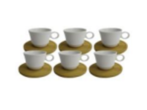JOGO 6 XICARA CERAMICA 90ML C/PIRES BAMBU ROCA