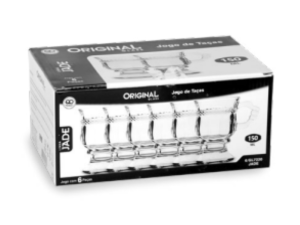 JOGO 6 CANECA VIDRO 150ML JADE