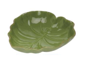 CENTRO MESA CERAMICA 15X16CM FOLHA VERDE