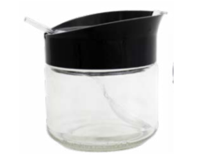 PORTA CONDIMENTO VIDRO 300ML C/COLHER TP-PLASTICA