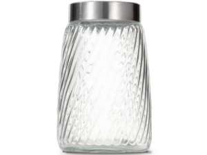 POTE VIDRO BOJUDO 1,2L TAMPA-INOX