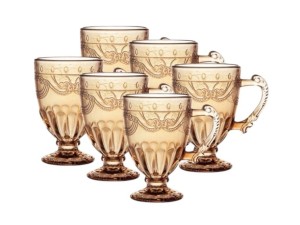 JOGO 6 CANECAS VIDRO190ML CAPUCCINO MILAO AMBAR