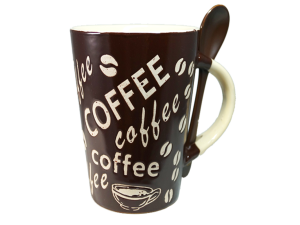 CANECA CERAMICA 400ML C/COLHER