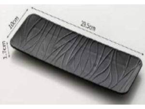 TRAVESSA MELAMINA 29X10CM PRETA/BRANCA