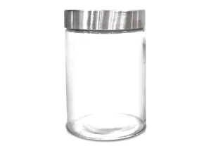 POTE VIDRO REDONDO 1290ML TAMPA INOX