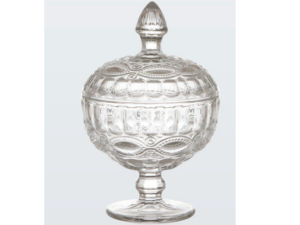 BOMBONIERE VIDRO 18X12CM C/PÉ INFINITY