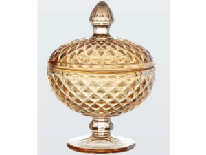 BOMBONIERE VIDRO 18X12CM AMBAR LUMIERE