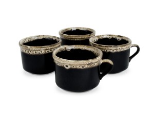 JOGO 4 XICARAS CHA 90ML BORDA ESTAMPADA