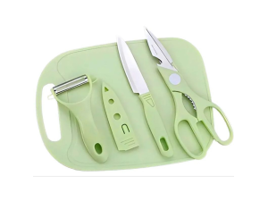 KIT 4PC FACA+TABUA+TESOURA+DESCASCADOR