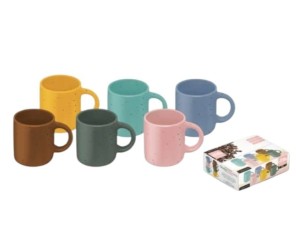JOGO 6 XICARA CERAMICA 90ML LINHA CLEAN COLORS