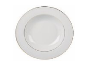 PRATO DE PORCELANA FUNDO 20,5CM MAJESTY GOLD BRANCO