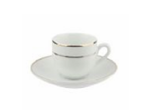 XICARA DE PORCELANA COM PIRES 220ML P/CHÁ MAJESTY GOLD