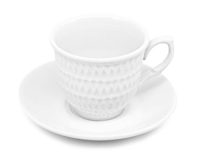 JOGO 6 XIC+PIRES PORCELANA 150ML BRANC ASDRA