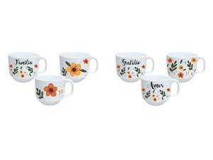 CANECA CERAMICA 200ML EMPILHAVEL FLORAL