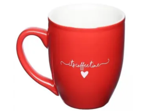 CANECA PORC 300ML LAMOUR VERMELHA