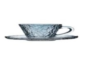 JOGO DE XICARA DE VIDRO 90ML COM 4 PEÇAS COM PIRES CINZA ABAZZIA