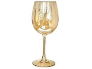 JOGO 6 TACA VIDRO 450ML ROYALE GOLD VINHO