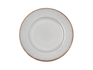 PRATO CERAMICA 20CM LINEAR CINZA