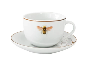 XICARA PORCELANA 220ML C/PIRES ABELHA