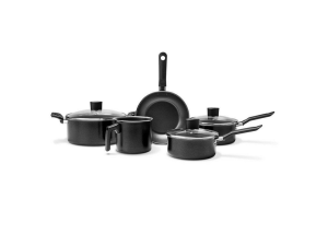 JOGO 5 PANELAS ALUMINIO TP-VIDRO  EBONY- PRETO