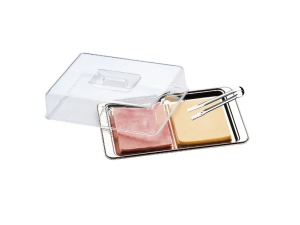 PORTA FRIOS BASE INOX COM TAMPA ACRILICA ATINA