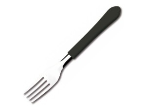 KIT 12 GARFOS MESA LEME PRETO INOX