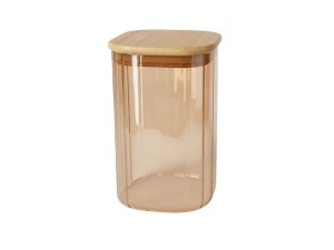 POTE DE VIDRO 1,1 LITROS COM TAMPA HERMETICA AMBAR