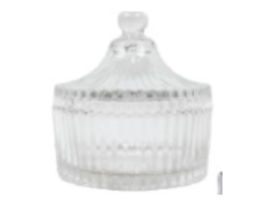 BOMBONIERE VIDRO 11X10CM RETO