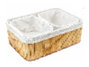 JOGO 3 CESTA BAMBU/PANO 25X20CM