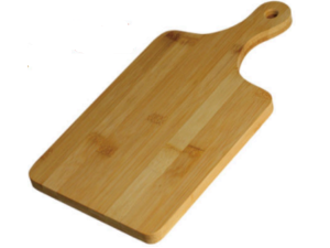TABUA BAMBU SERVIR 40X20CM C/CABO CURVO