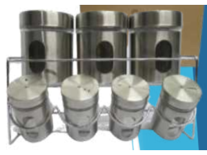 PORTA CONDIMENTO INOX C/7PC + SUP