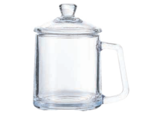 CANECA VIDRO 350ML C/TPA VIDRO