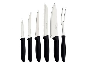 JOGO 6 (5-FACA+1GARFO) INOX PLENUS PRETO