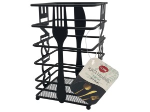 PORTA TALHER PRETO DE METAL PRETO